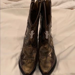 Gold and brown cowgirl boots